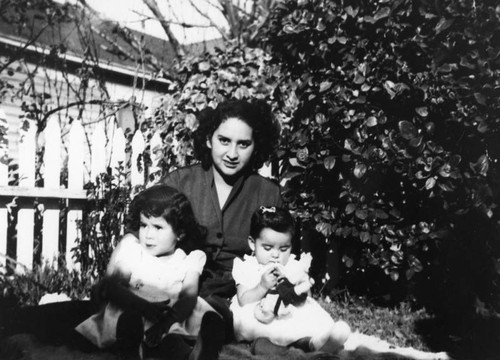 Mexican American woman with children