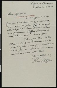 Lincoln Steffens, letter, 1931-09-17, to Hamlin Garland