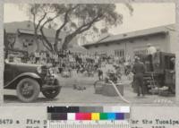 Fire protection demonstration for the Yucaipa High School, San Bernardino County. 1932. Metcalf