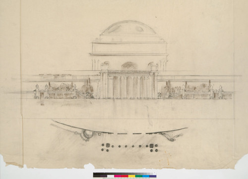 Elevation of dome, column plan
