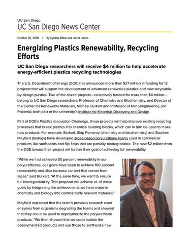 Energizing Plastics Renewability, Recycling Efforts