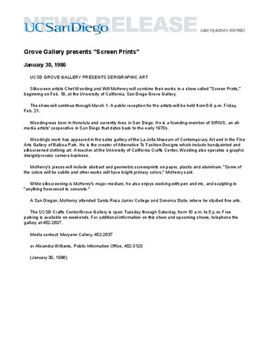 Grove Gallery presents "Screen Prints"