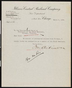 Jacob McGavock Dickinson, letter, 1909-03-09, to Hamlin Garland
