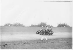 Motorcycle racers at the Di Grazia Motordrome, Santa Rosa, California, 1939