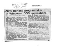 New Borland program aids in Windows, DOS applications