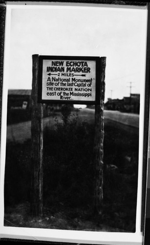 New Echota, Georgia, Signs, view south at intersection of Chatsworth Road and Hwy 41 looking towards Calhoun, GA