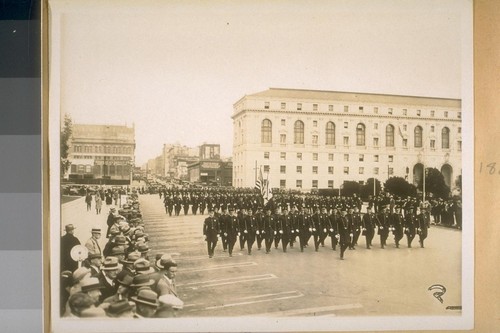 Nov. 3/28. The same inspection--S.F. [San Francisco] Police Dept. with Capt. J. J. Casey and his company in the lead
