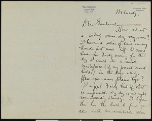 Henry Salem Hubbell, letter, to Hamlin Garland