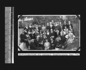 American Baptist missionaries at conference, Shantou, Guangdong, China, 1921