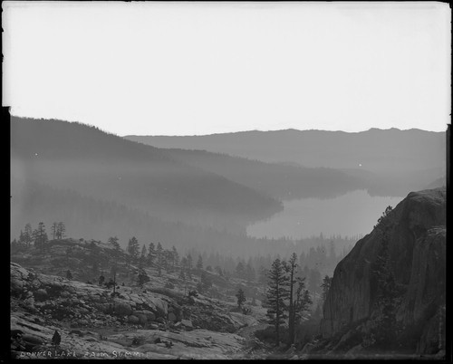 View of Donner Lake, California, from Donner summit. [negative]