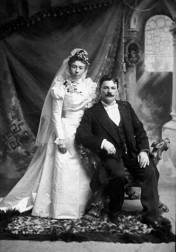 Unidentified bride and groom