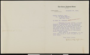 Alonzo Barton Hepburn, letter, 1916-11-27, to Hamlin Garland