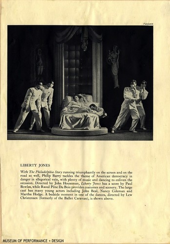 Page from publication with an image from Philip Barry's piece "Liberty Jones"
