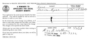 A Reminder to Applicants for Social Security Benefits: Soon and Maria Hyun