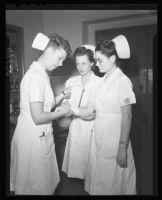 Sonia Mattson, Patricia Reibling, and Nellie Van Dyke, Los Angeles County General Hospital, Los Angeles, 1947