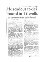 Hazardous toxics found in 18 wells