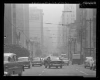 Smoggy day in Los Angeles, Calif., 1960
