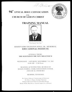 Annual Holy Convocation, COGIC (94th: 2001), educational institute training manual