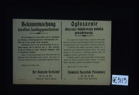 Bekanntmachung betreffend Zuschlagsgewerbesteuer. ... Kalisch, den 17. Marz 1916. ... Ogloszenie. ... Niemiecki Naczelnik Powiatowy, Hahn, Tajny radca rejencyjny