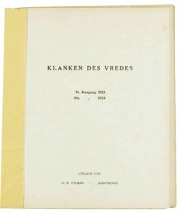 Klanken des vredes, vol. 09 (1923), nr. 01