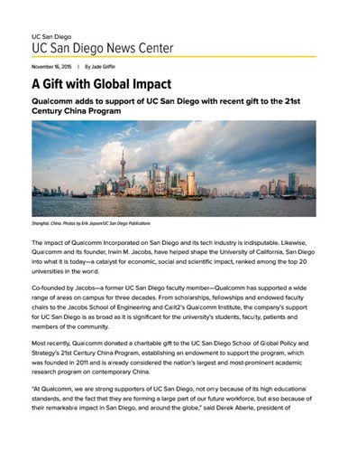 A Gift with Global Impact