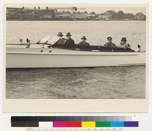 Herr Imfeld, Warren Doble and Oscar Henschel on a boat [close up]