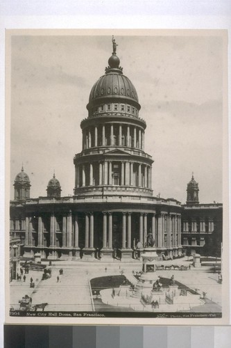 City Hall Dome, facing Marshall Square, 1898. [No.] 7904. [Photograph by Taber.]