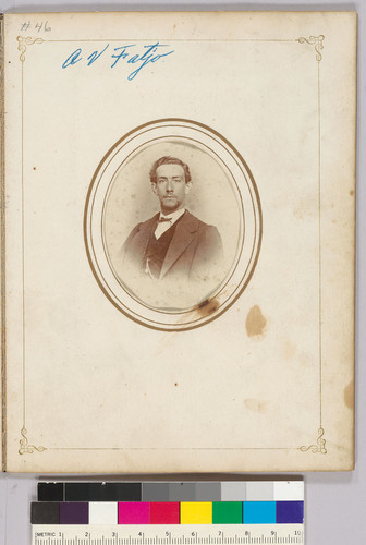 A.V. Fatjo. [Antonio V. Fatjo, Junior?; a young adult, circa 1865-1870.]