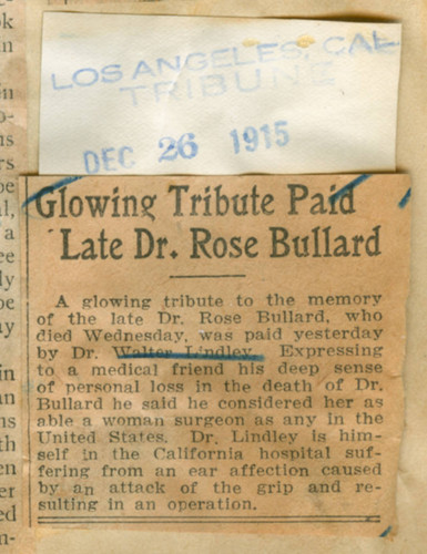 Glowing tribute paid late Dr. Rose Bullard