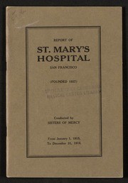 Annual report of St. Mary's Hospital, San Francisco, 1915-1916