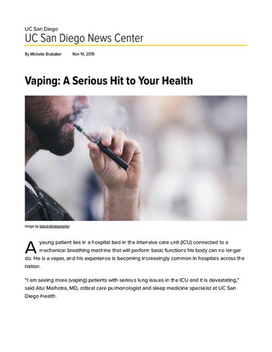 Vaping: A Serious Hit to Your Health