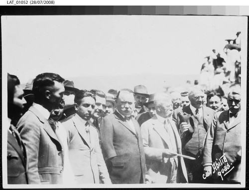 Harry Chandler and President Obregon at the event celebrating the final leg of the Southern Pacific de Mexico railroad
