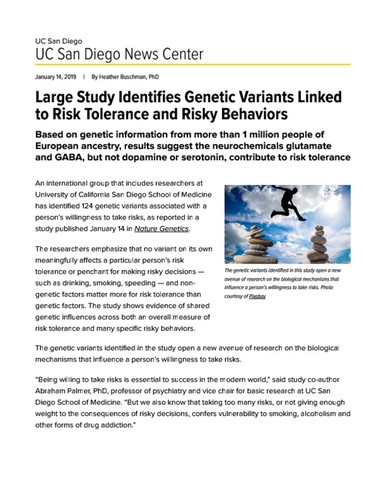 Large Study Identifies Genetic Variants Linked to Risk Tolerance and Risky Behaviors