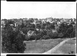 Birdseye view of downtown Oceanside taken from a hilltop looking west, ca.1900
