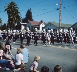 Analy High School Band in the 1978 Sebastopol Apple Blossom Parade on North Main Street, Sebastopol, Calif., Apr. 8, 1978