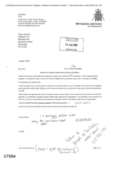 [Letter from Joe Daly to Peter Redshaw regarding Request for cigarette analysis and customer information]