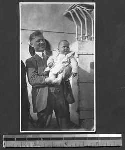 Missionary and his daughter, Chengdu, Sichuan, China, ca.1930
