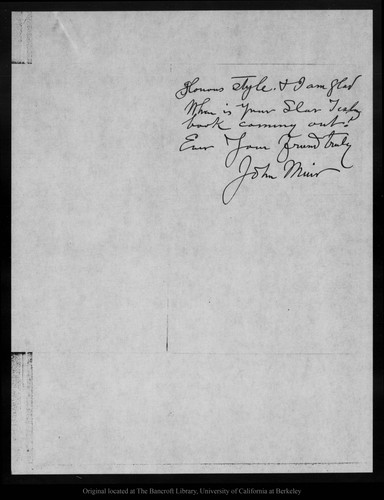 Letter from John Muir to [Robert Underwood] Johnson, 1894 Nov 13 ...