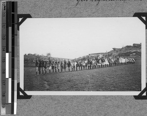 Physical exercises of the school in Tinana, South Africa East, 1933