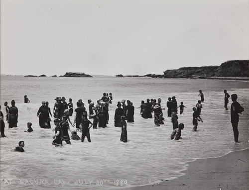B.F. Conaway photograph of bathers at Laguna Beach