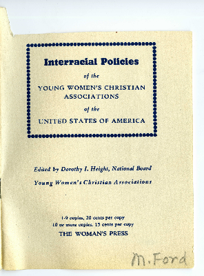 Interracial policies of the Young Women's Christian Association of the United States of America