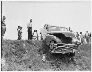 Auto and tanker crash, 7200 block on Sepulveda, 1951