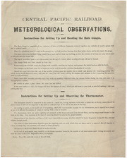 [Central Pacific Railroad instructions for making meteorological observations]
