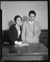Football player Francis Tappaan and fiancee Beth C. Moreno, 1932