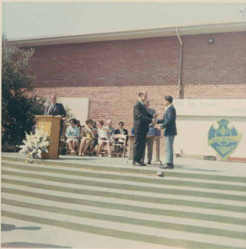 Joe Ramirez at his graduation ceremony at Stevenson Junior High School, Boyle Heights, California