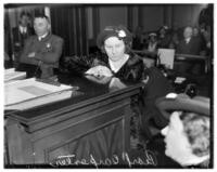 Mrs. Pearl Carpenter at the Hall of Justice