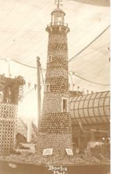 1913 Gravenstein Apple Show display of the Eddystone lighthouse by the Jonive District