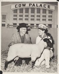 Kristi Gross with her lamb at the Cow Palace, 2500 Geneva Avenue, Daley City, California