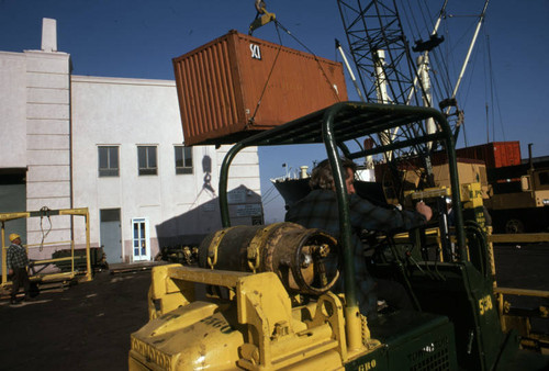 Crane, loading of ships, Port of Los Angeles, San Pedro