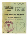 United States postal money order purchaser's receipt